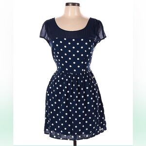 Abercrombie & Fitch Polka Dot Short Sleeve Open Back Dress Large